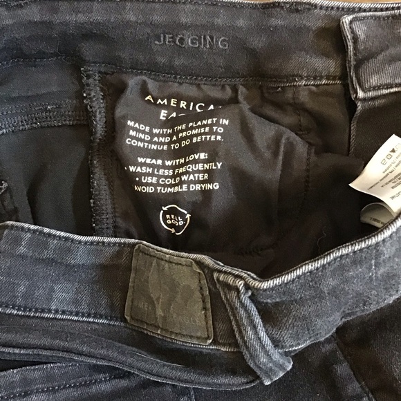 American Eagle 4 Short Jeggings Distressed Black Skinny Women’s Jeans 2022 - Picture 6 of 9